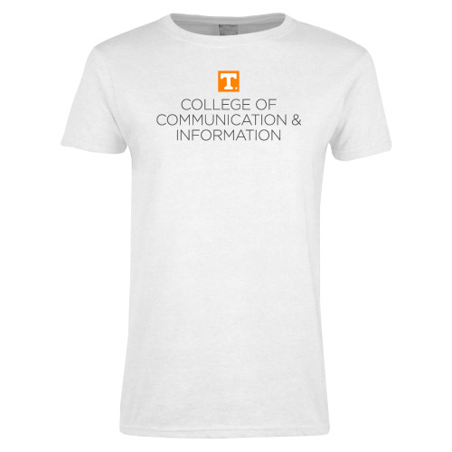  Womens White Short Sleeve Tee - College of Communication and Information