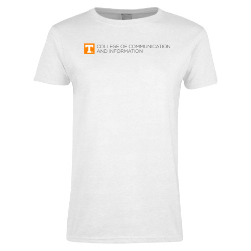  Womens White Short Sleeve Tee - College of Communication and Information