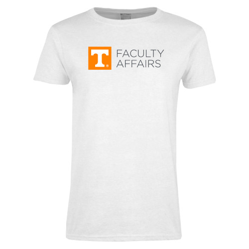  Womens White Short Sleeve Tee - Faculty Affairs Horizontal