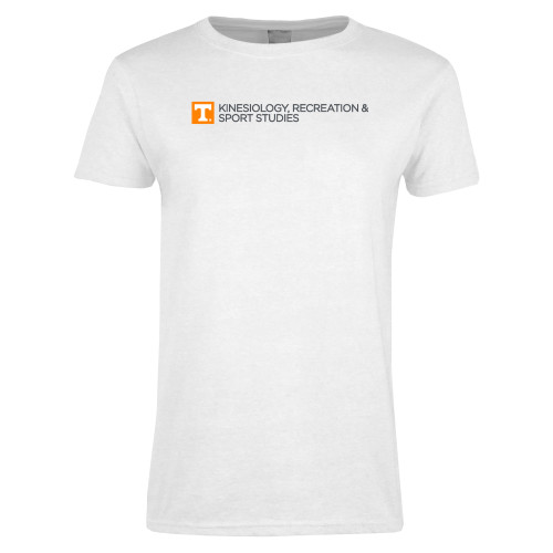  Womens White Short Sleeve Tee - Kinesiology Recreation and Sport Studies