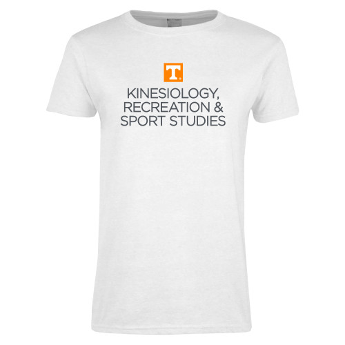  Womens White Short Sleeve Tee - Kinesiology Recreation and Sport Studies