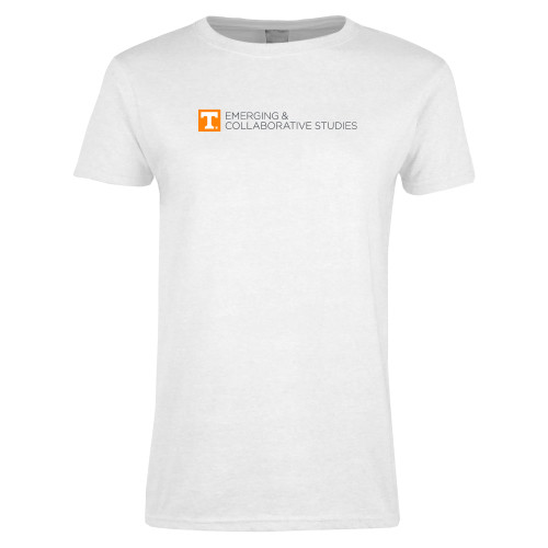  Womens White Short Sleeve Tee - UT Knoxville Emerging and Collaborative Studies