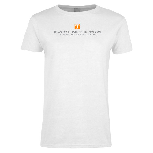  Womens White Short Sleeve Tee - UTK - Baker School of Public Policy and Public Affairs