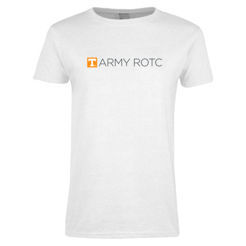  Womens White Short Sleeve Tee - UTK - Army ROTC Flat