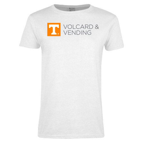  Womens White Short Sleeve Tee - Volcard and Vending