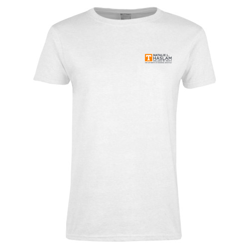  Womens White Short Sleeve Tee - Natalie L Haslam College of Music - UTK