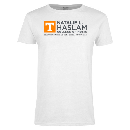  Womens White Short Sleeve Tee - Natalie L Haslam College of Music - UTK