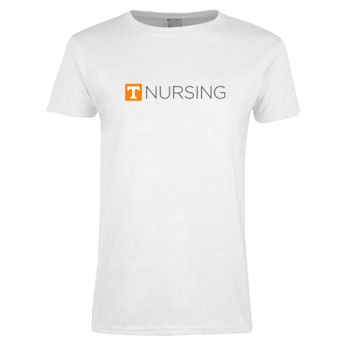  Womens White Short Sleeve Tee - Nursing