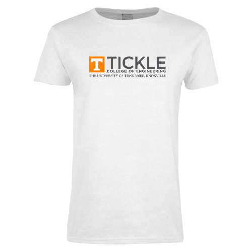  Womens White Short Sleeve Tee - TICKLE College of Engineering