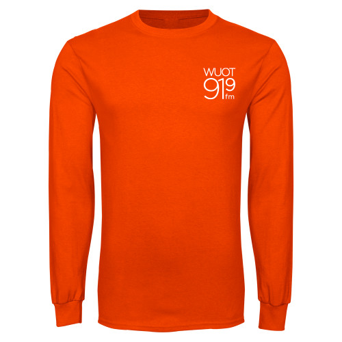  Orange Long Sleeve T Shirt - UT Knoxville WUOT 919fm Square Logo