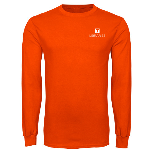  Orange Long Sleeve T Shirt - UTK - Libraries Stacked