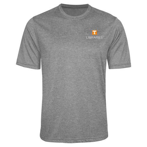  Grey Heather Performance Contender Tee - UTK - Libraries Stacked