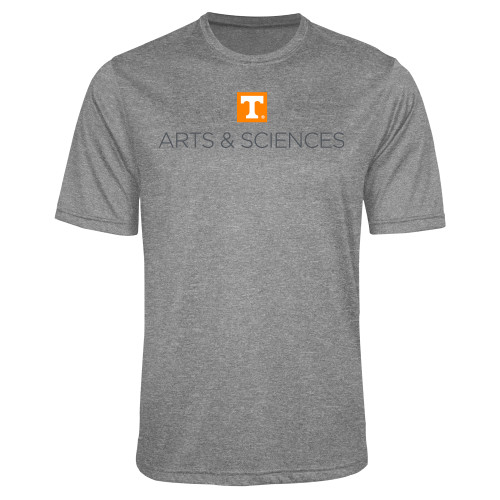  Grey Heather Performance Contender Tee - UTK - Arts and Sciences Stacked One Line