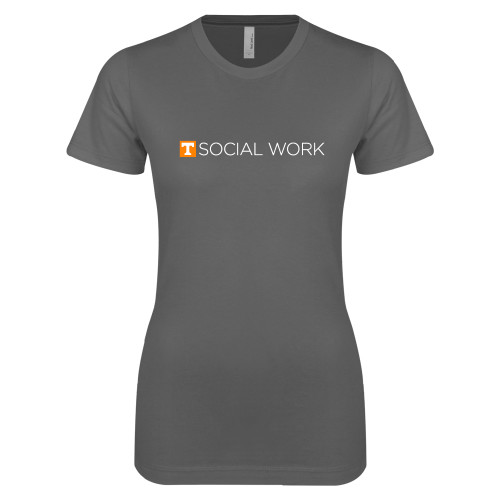  Next Level Womens Charcoal Boyfriend Tee - Social Work