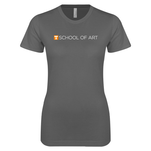  Next Level Womens Charcoal Boyfriend Tee - School of Art Horizontal