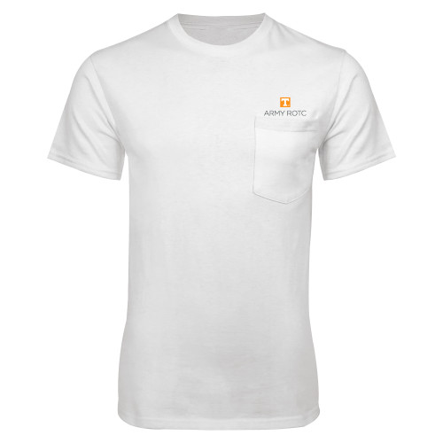  White T Shirt w/Pocket - UTK - Army ROTC Stacked