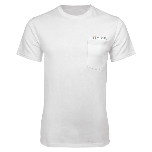  White T Shirt w/Pocket - UT Knoxville Music