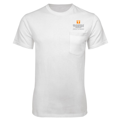  White T-Shirt w/Pocket - Office of Provost Centered