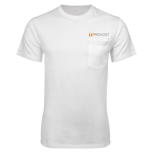  White T-Shirt w/Pocket - Office of Provost One Line