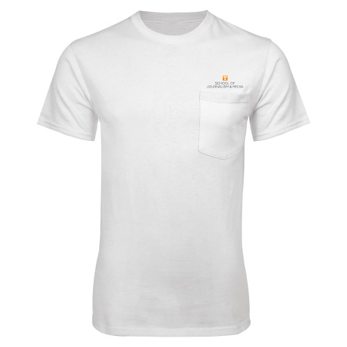  White T Shirt w/Pocket - UT Knoxville School of Journalism and Media