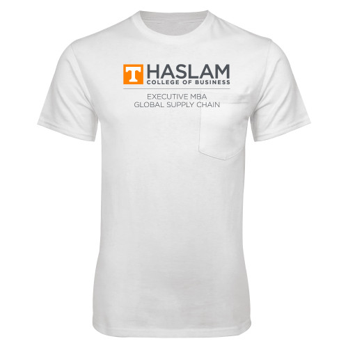  White T Shirt w/Pocket - Haslam Global Supply Chain Centered