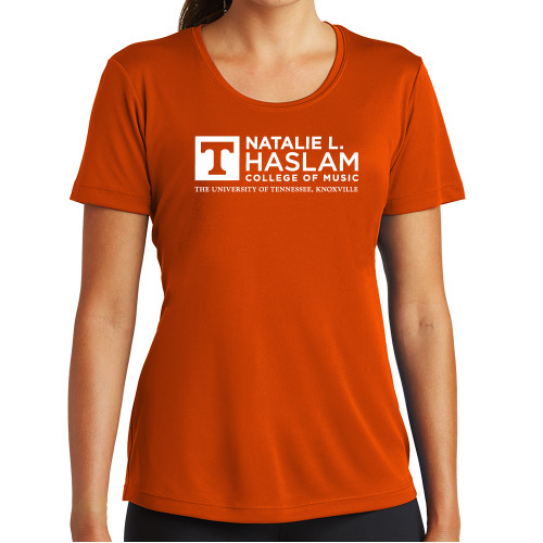  Womens Orange Performance Tee - Natalie L Haslam College of Music - UTK