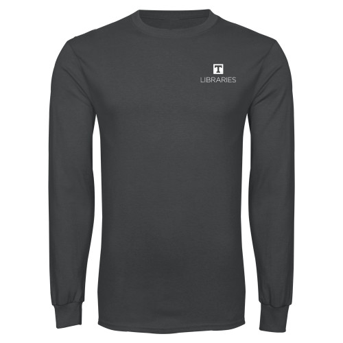  Charcoal Long Sleeve T Shirt - UTK - Libraries Stacked