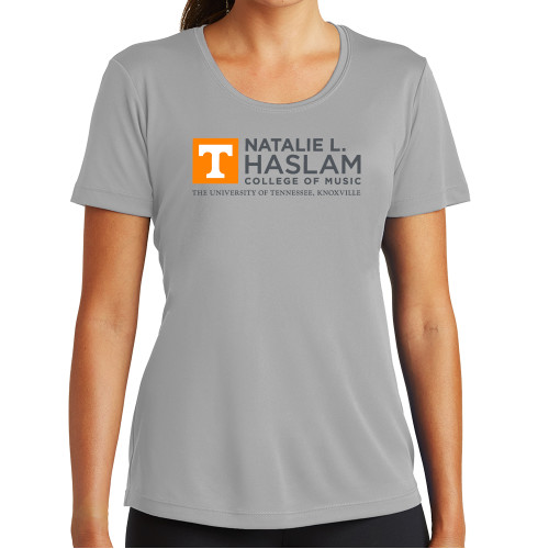  Womens Grey Performance Short Sleeve Tee - Natalie L Haslam College of Music - UTK