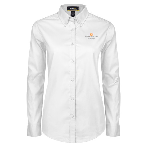  Womens White Twill Button Down Long Sleeve  - Art and Sciences Advising