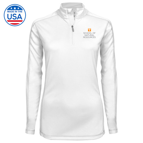  Syntrel Womens White Interlock 1/4 Zip - School of Natural Resources