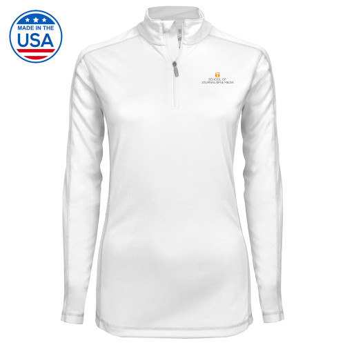  Syntrel Womens White Interlock 1/4 Zip - UT Knoxville School of Journalism and Media