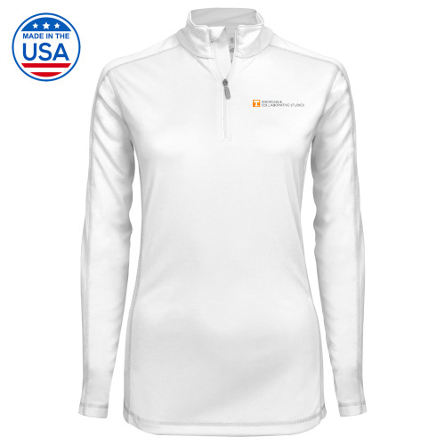  Syntrel Womens White Interlock 1/4 Zip - UT Knoxville Emerging and Collaborative Studies