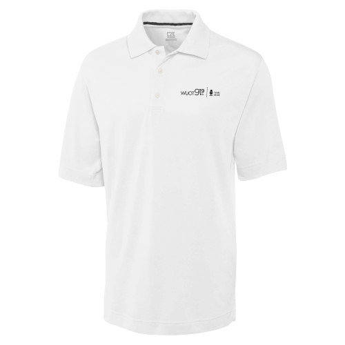  C&B White Advantage TriBlend Pique Polo - UT Knoxville WUOT 919fm On Air 70 Years Flat