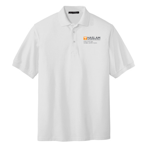  White Silk Touch Polo - Haslam Global Supply Chain Left