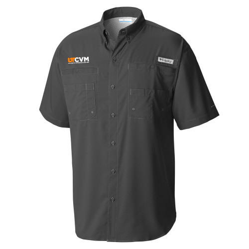  Columbia Charcoal Tamiami Performance Short Sleeve Shirt - College of Veterinary Embroidery