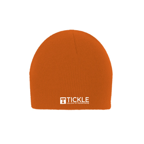  Orange Knit Beanie - TICKLE Embroidery