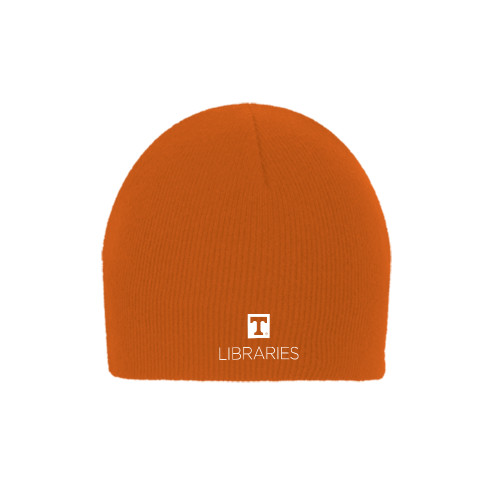  Orange Knit Beanie - UTK - Libraries Stacked