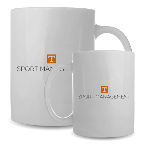  Full Color White Mug 15oz - Sport Management  Stacked One Line