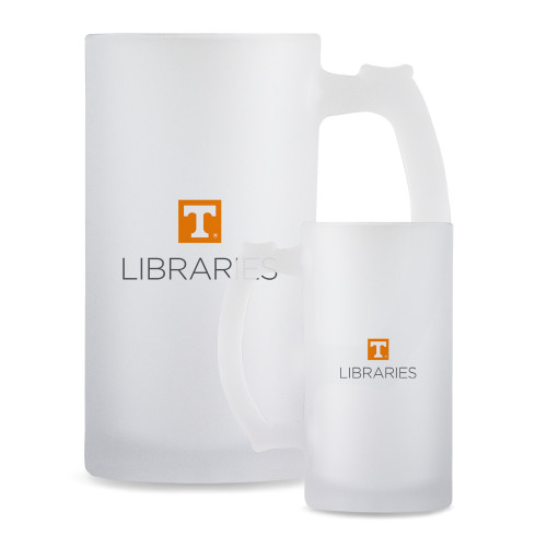  Full Color Decorative Frosted Glass Mug 16oz - UTK - Libraries Stacked