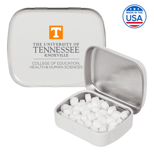 White Rectangular Peppermint Tin - College of Education Stacked