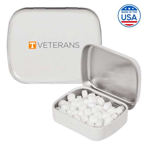  White Rectangular Peppermint Tin - Veterans