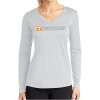 Thumbnail image for  Womens White Performance Long Sleeve V Neck Shirt