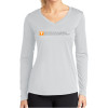 Thumbnail image for  Womens White Performance Long Sleeve V Neck Shirt