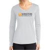 Thumbnail image for  Womens White Performance Long Sleeve V Neck Shirt