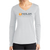 Thumbnail image for  Womens White Performance Long Sleeve V Neck Shirt