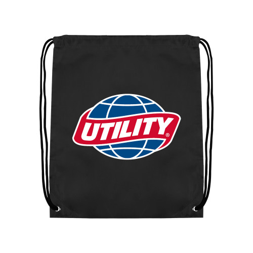 Utility Black Drawstring Backpack