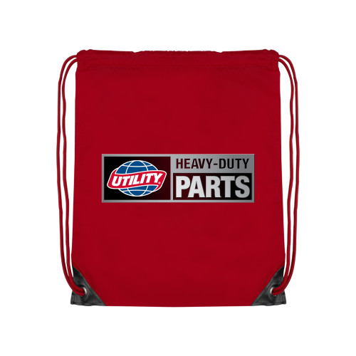  Red Drawstring Backpack - Heavy Duty Parts Horizontal