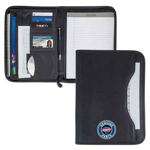  Wall Street Black Zippered Padfolio - Genuine Parts