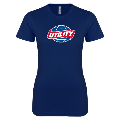  Next Level Womens Navy Boyfriend Tee - Utility