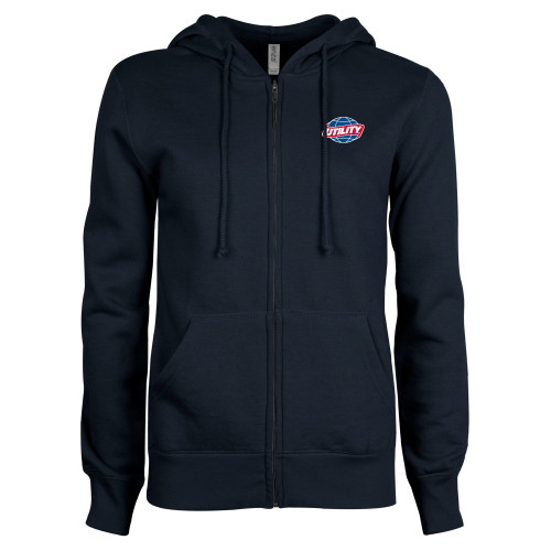  ENZA Womens Navy Fleece Full Zip Hoodie - Utility